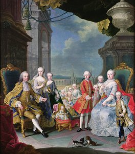 Franz Stephan I (1708-65) met zijn vrouw Marie-Therese (1717-80) en hun kinderen